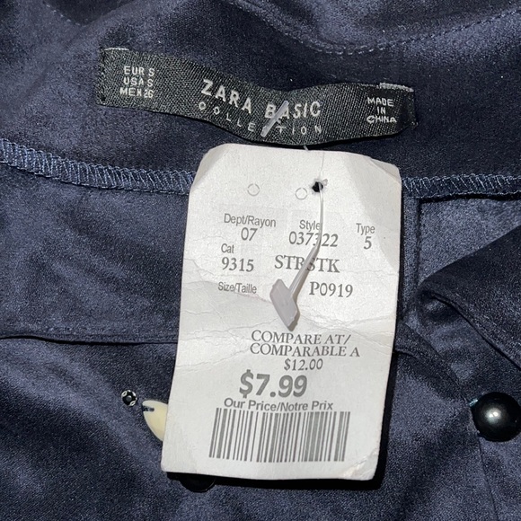 Zara Basic navy blue shirt. US 4. - Picture 5 of 6
